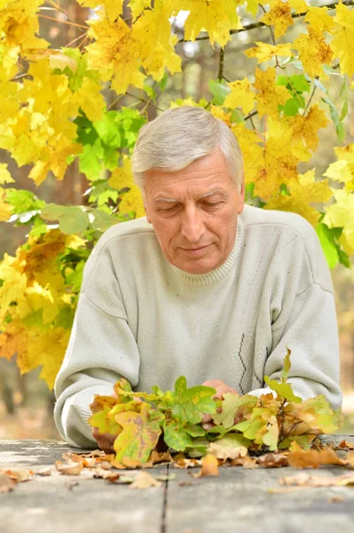 Äldre man i höst — Stockfoto