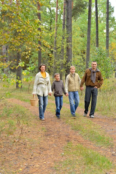 Vierköpfige Familie im Park — Stockfoto