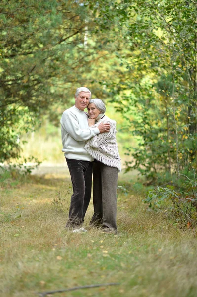 Ηλικιωμένο ζευγάρι στο δάσος — Φωτογραφία Αρχείου