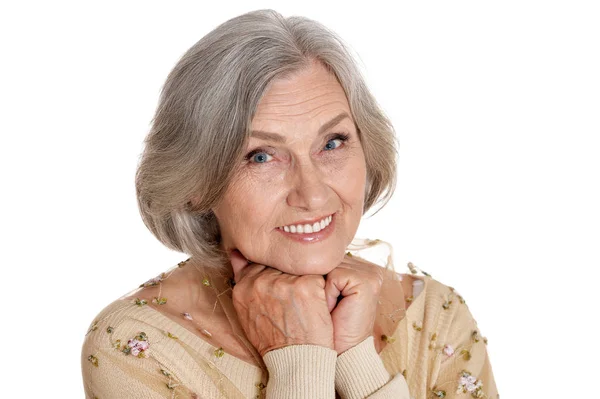 Porträt der schönen Seniorin — Stockfoto