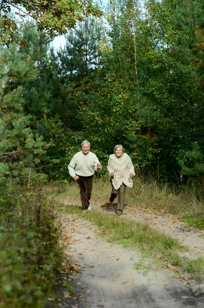 Vecchia coppia al parco — Foto Stock