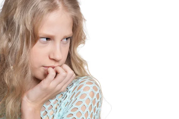 Close up portrait of blonde girl — Stock Photo, Image