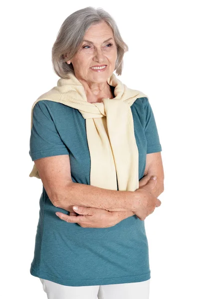 Портрет красивой пожилой женщины — стоковое фото