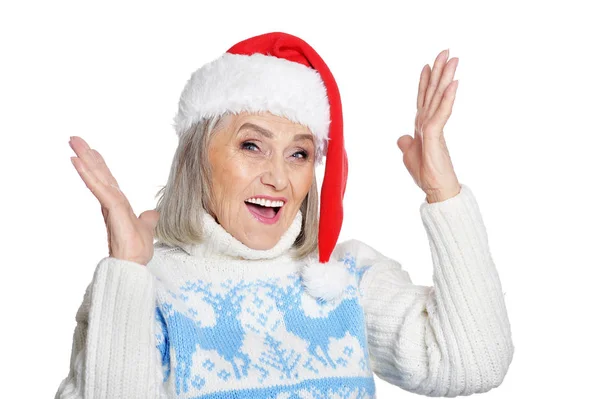 Woman in Santa hat — Stock Photo, Image