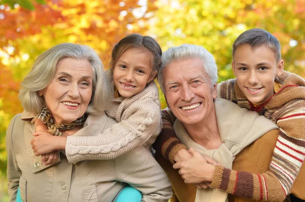 Retrato de abuelos con nietos —  Fotos de Stock