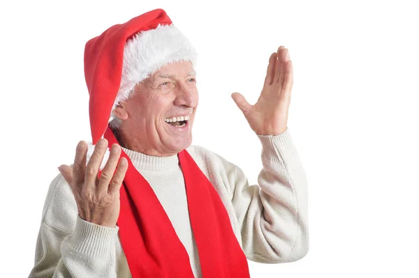 头戴圣诞礼帽的老人 — 图库照片