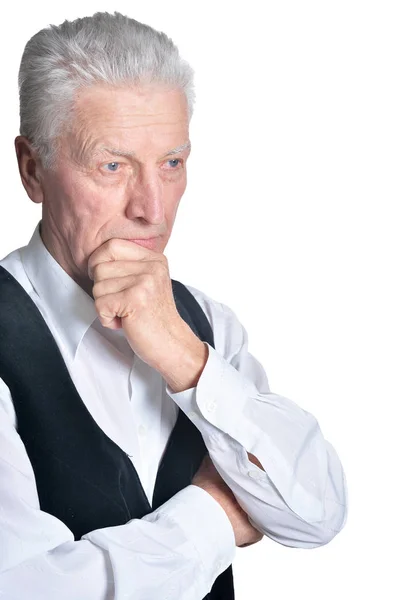 Senior man in eyeglasses posing — Stock Photo, Image