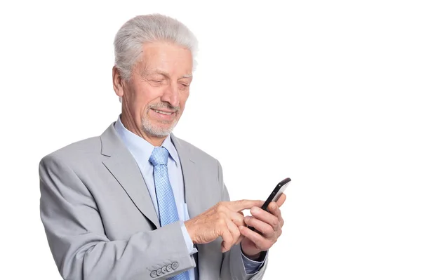 Felice uomo anziano in camicia — Foto Stock