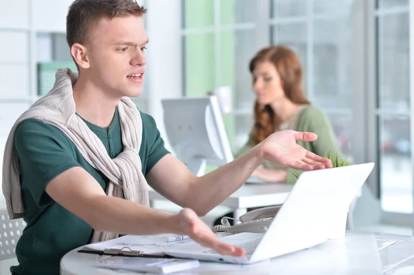 Young People Working Office Modern Devices Stock Image