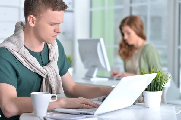 Young People Working Office Modern Devices Stock Picture