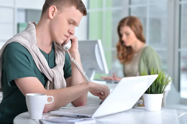 Young People Working Office Modern Devices Stock Image