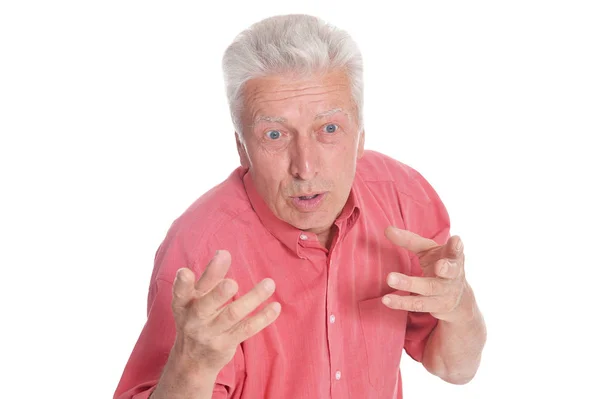 Gelukkig senior man in shirt — Stockfoto