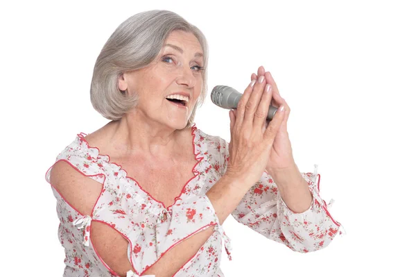 Senior singer woman — Stock Photo, Image