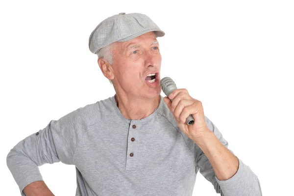 Happy senior man in shirt — Stock Photo, Image