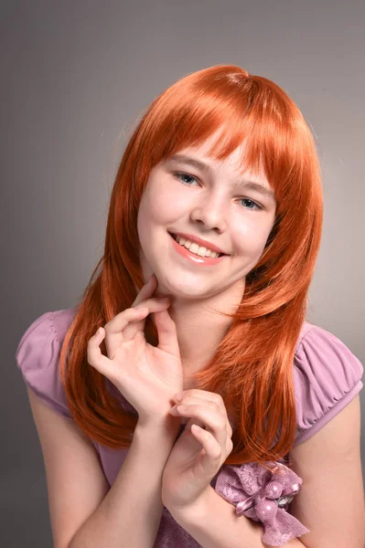 Портрет Милой Девушки Рыжими Волосами — стоковое фото