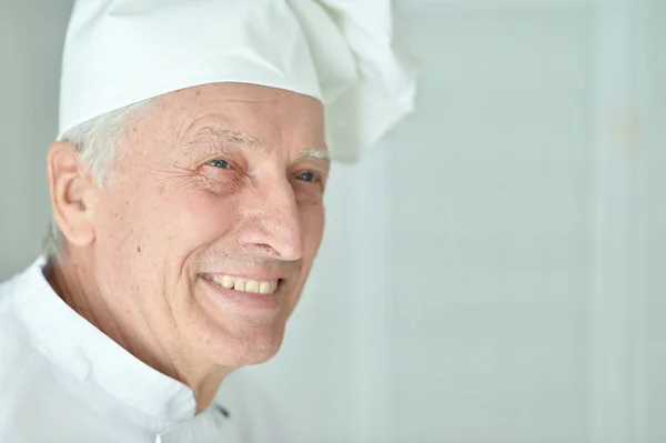 Feliz Idoso Chef Masculino — Fotografia de Stock