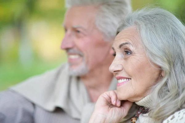 Gelukkig Senior Paar Herfst Park — Stockfoto