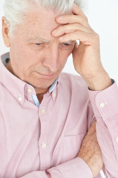 Portret Van Triest Senior Man Gezicht — Stockfoto