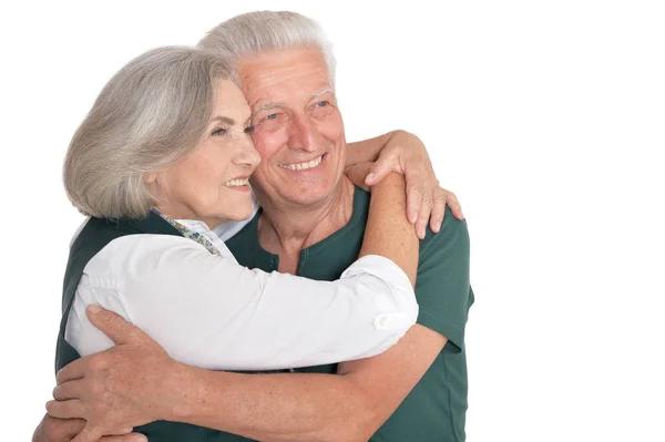 Portrait Happy Senior Couple White Background — Stock Photo, Image