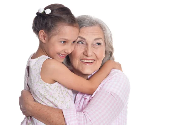 Nonna con la sua graziosa nipote — Foto Stock