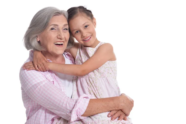 Nonna con la sua graziosa nipote — Foto Stock
