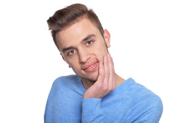 Young man making facial expression — Stock Photo, Image