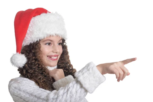 Little girl with Christmas present — Stock Photo, Image