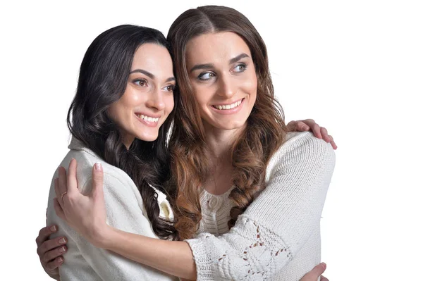 Close-up van portret van twee vriendinnen — Stockfoto