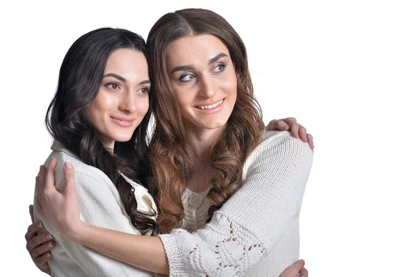 Close up portrait of two girlfriends — Stock Photo, Image