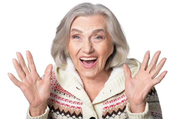 Leende äldre kvinna — Stockfoto