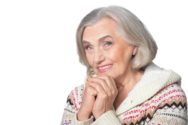 Lächelnde Seniorin — Stockfoto