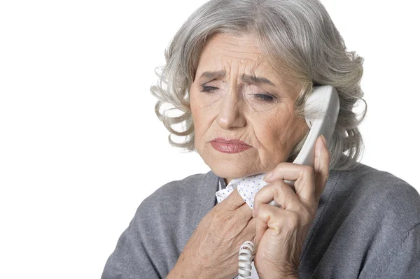 Senior woman with headache — Stock Photo, Image