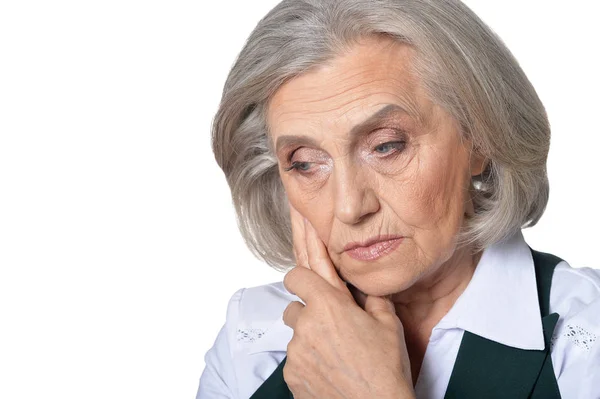 Thoughtful senior woman — Stock Photo, Image