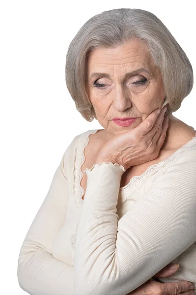 Thoughtful senior woman — Stock Photo, Image