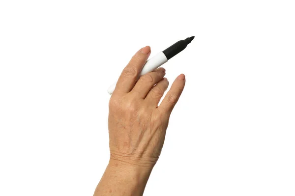 Женщина пишет маркером — стоковое фото
