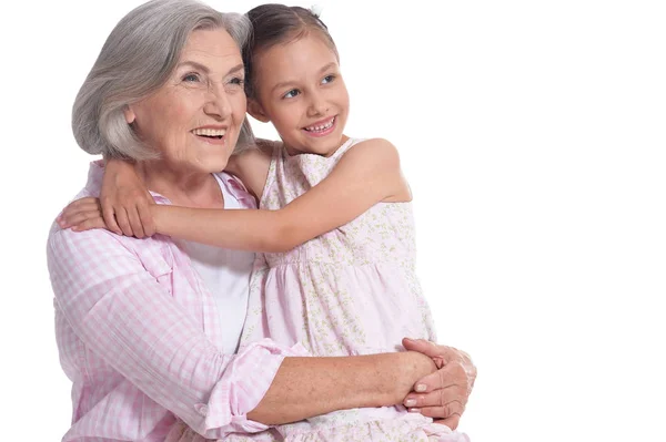 Nonna con la sua graziosa nipote — Foto Stock