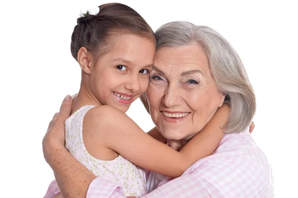 Бабушка со своей милой внучкой — стоковое фото