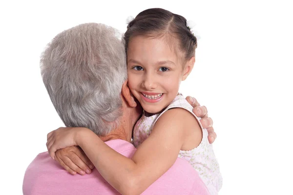 Anciano hombre con linda nieta —  Fotos de Stock