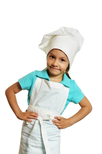 Menina vestindo uniforme chef — Fotografia de Stock