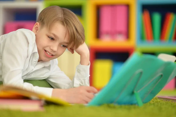 Young Boy Doing Homework Home — Stock Photo, Image