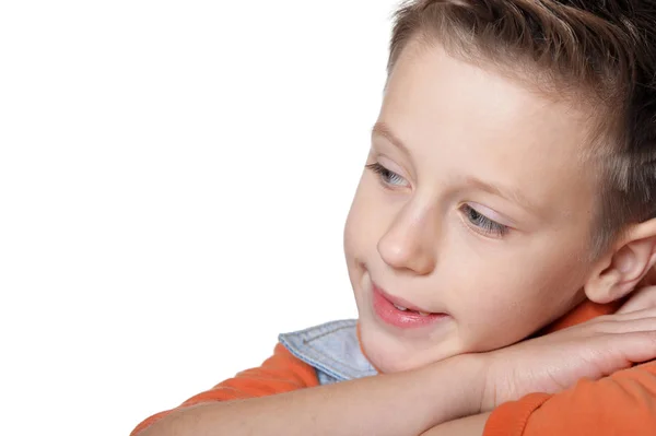 Cute Boy Posing White Background — Stock Photo, Image