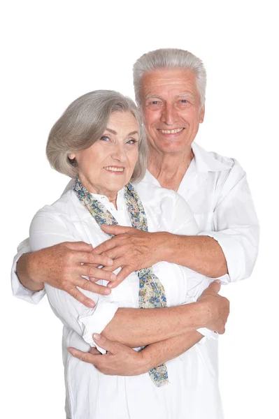 Happy Senior Couple White Background — Stock Photo, Image