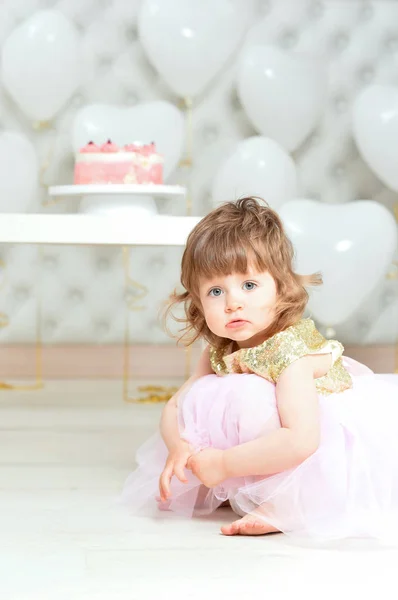 Baby Girl Cake Her Birthday — Stock Photo, Image