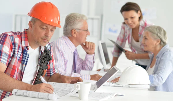 Groep Zakenmensen Architecten Die Office Werken — Stockfoto