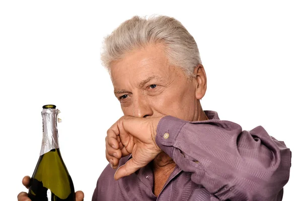 Handsome Caucasian Man Drinking White — Stock Photo, Image