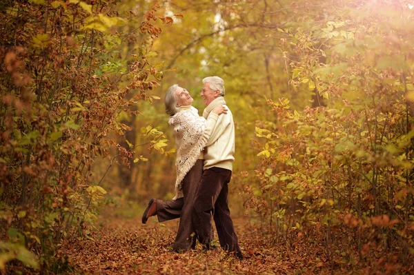 Šťastný Senior Žena Muž Parku — Stock fotografie