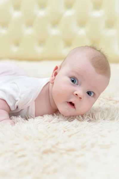 Funny Little Baby Girl Crawling — Stock Photo, Image