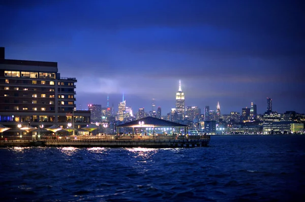 New Yorks Skyline Natten Förenta Staterna — Stockfoto