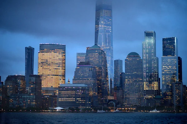 New York City Skyline Night Usa — Stock Photo, Image