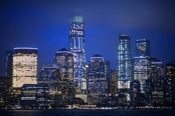 New York City Skyline Night Usa — Stock Photo, Image